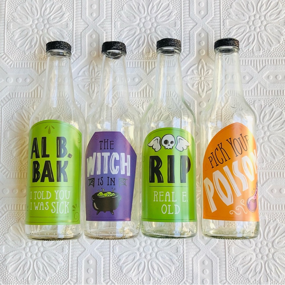 Halloween Decor Bottles 4 pc